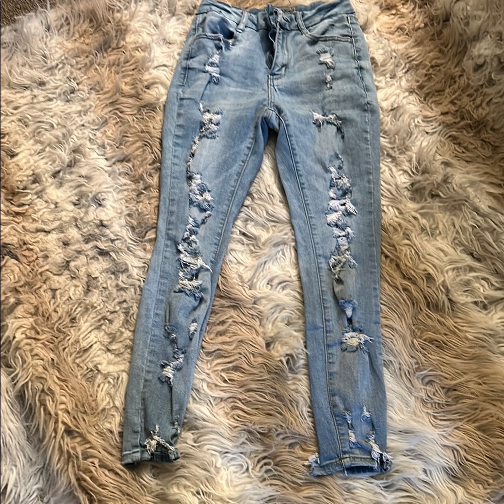 Light Blue Curvy High-Rise Jeggings (Size 4)